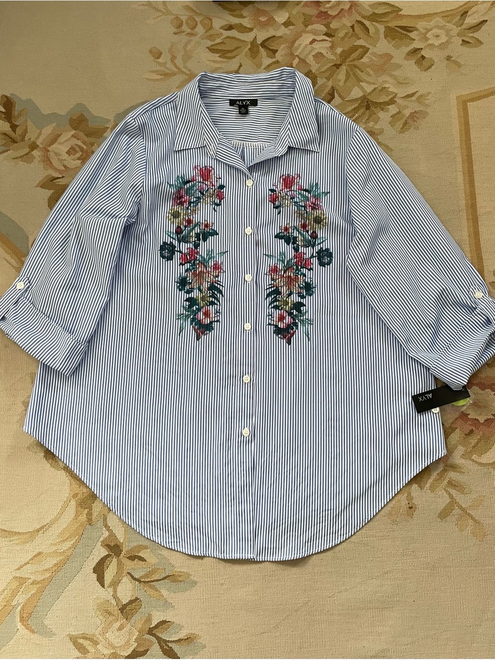Alyx Blue and White Striped Shirt